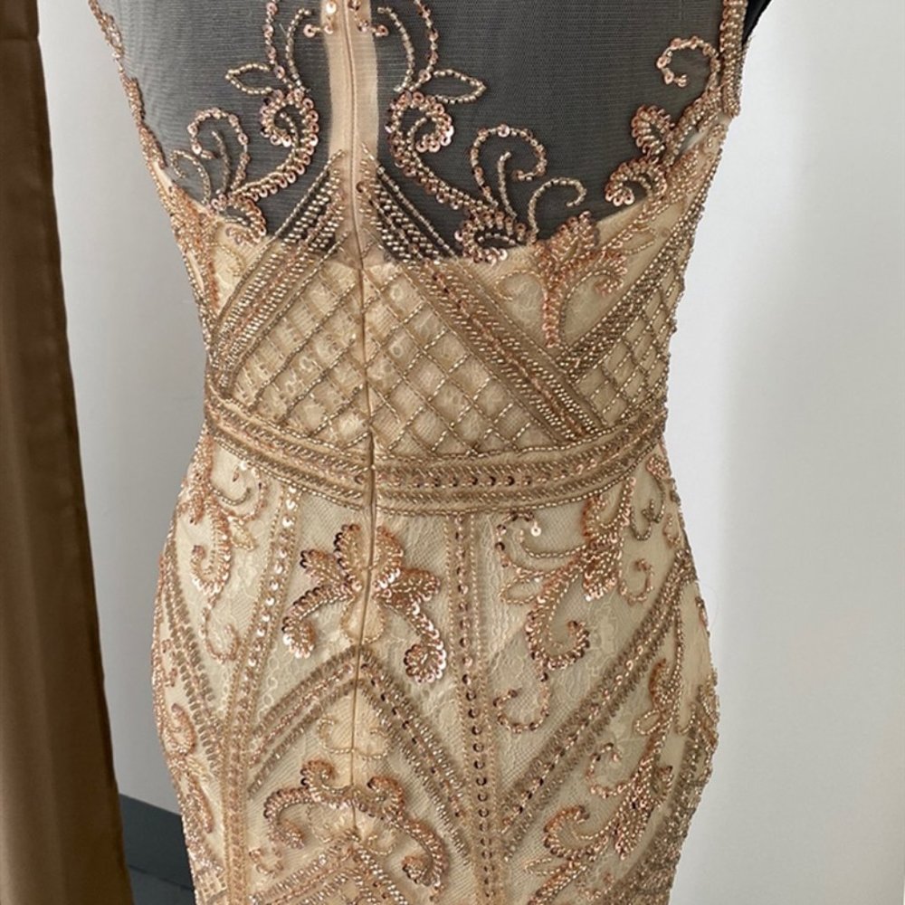 Illusion Neck Sheath Shape Prom Dress AC7001 - Picture 4 of 7